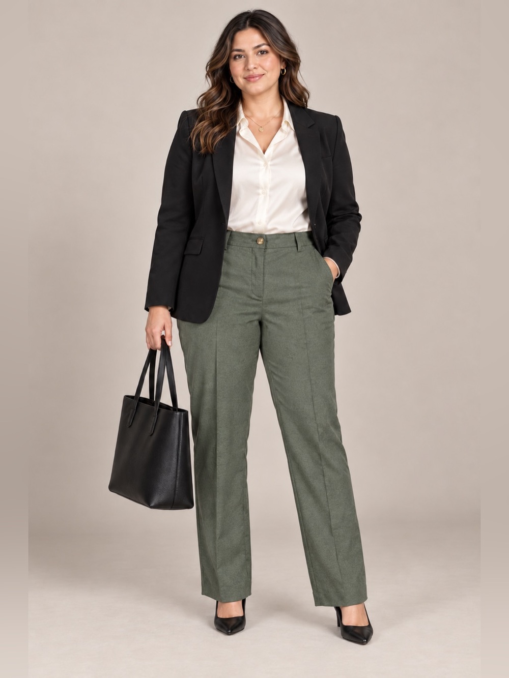 Talbots Marzotto Olive Green Wool Blend Straight Leg Pants 12P NWT